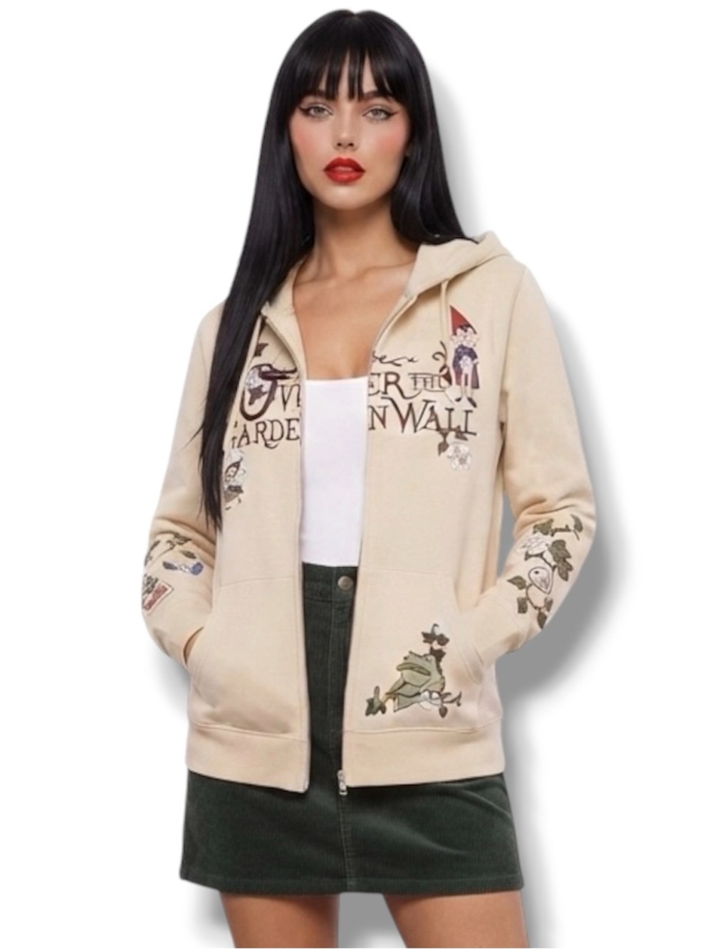 Cartoon Network Over The Garden Wall Floral Zippered Hoodie (Unisex XS)